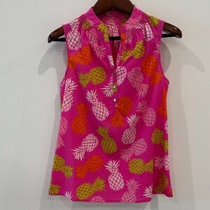Macbeth Collection by Margaret Josephs Pink Pineapple Print Blouse